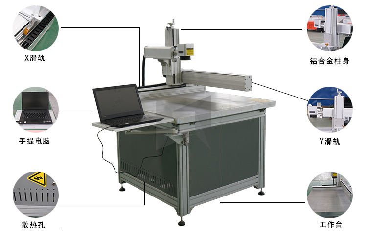 大幅面十字滑臺光纖激光打標(biāo)機